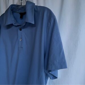 Banana Republic Cotton Blue Short Sleeve Collar Knit Polo Size XL